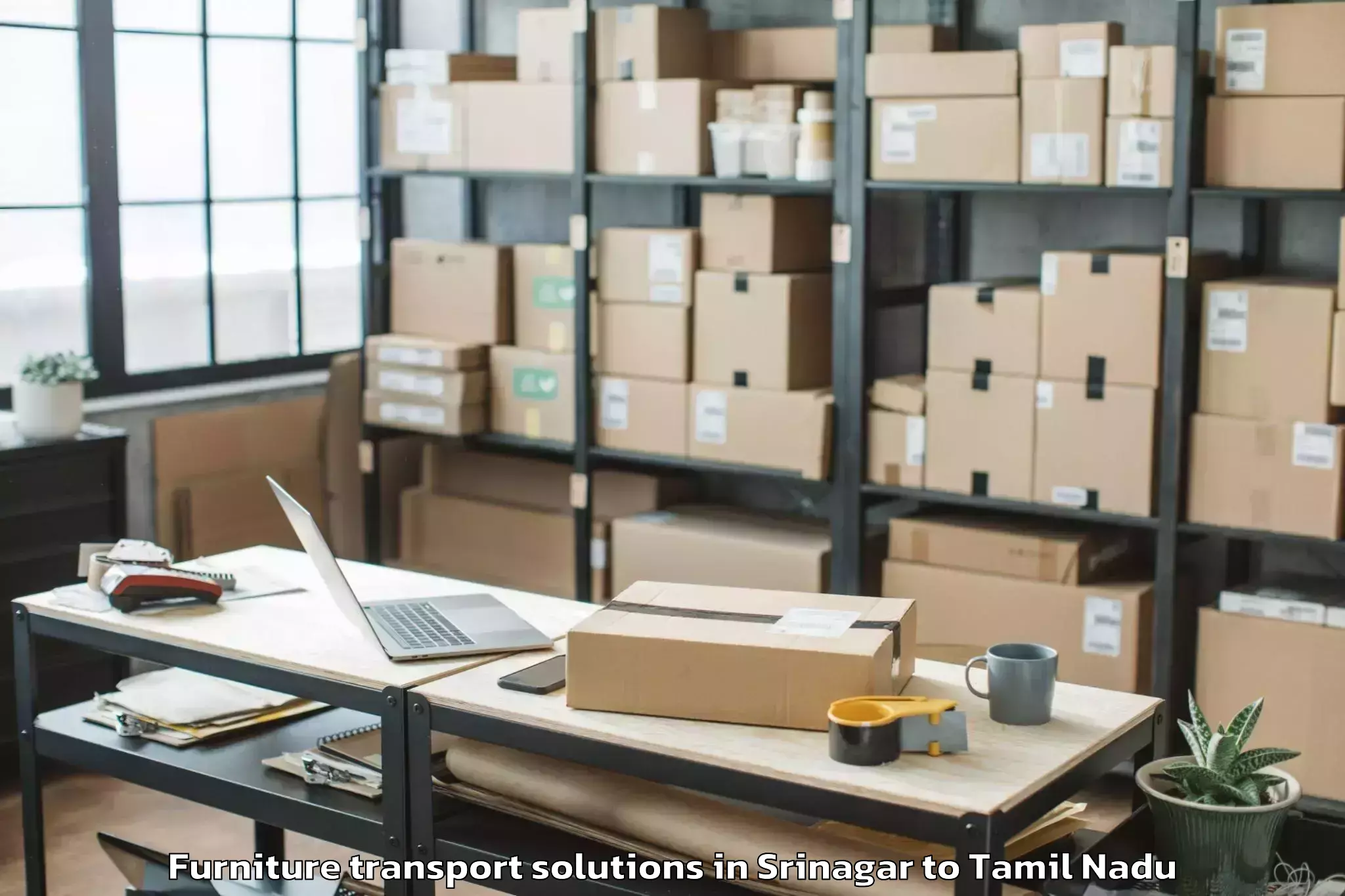 Book Srinagar to Kuzhithurai Furniture Transport Solutions